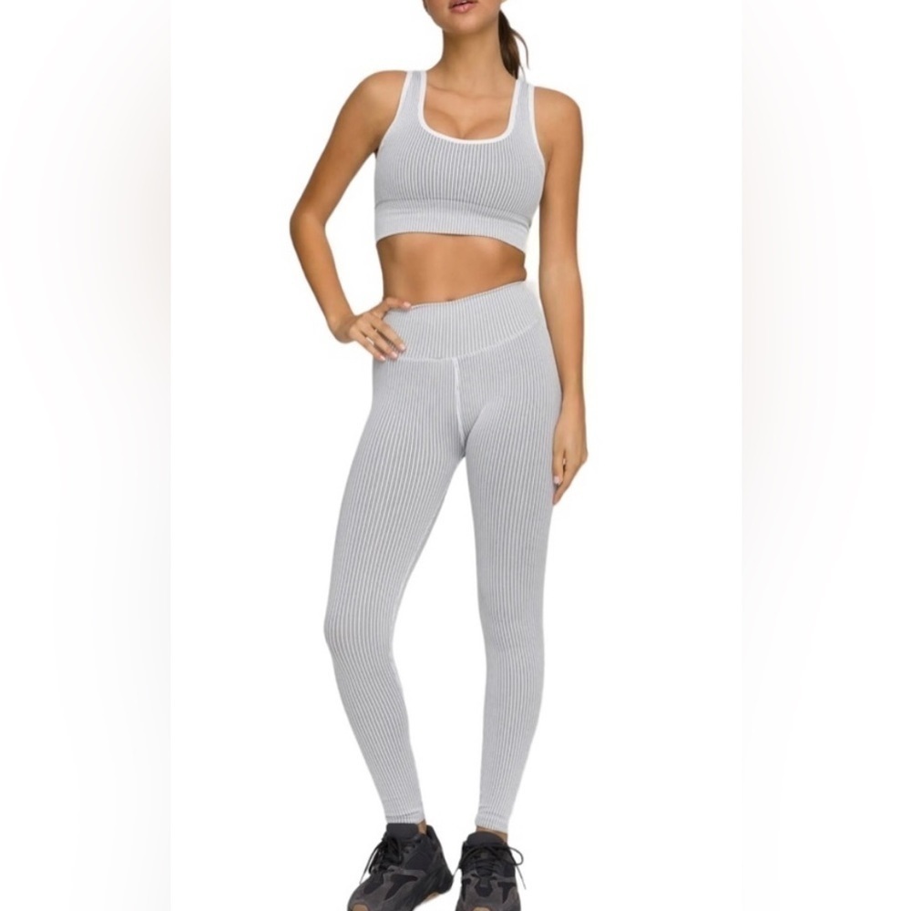 NWT Good American ‘The Seamless Ribbed Legging,’ Texturized, White001, XL/XXL